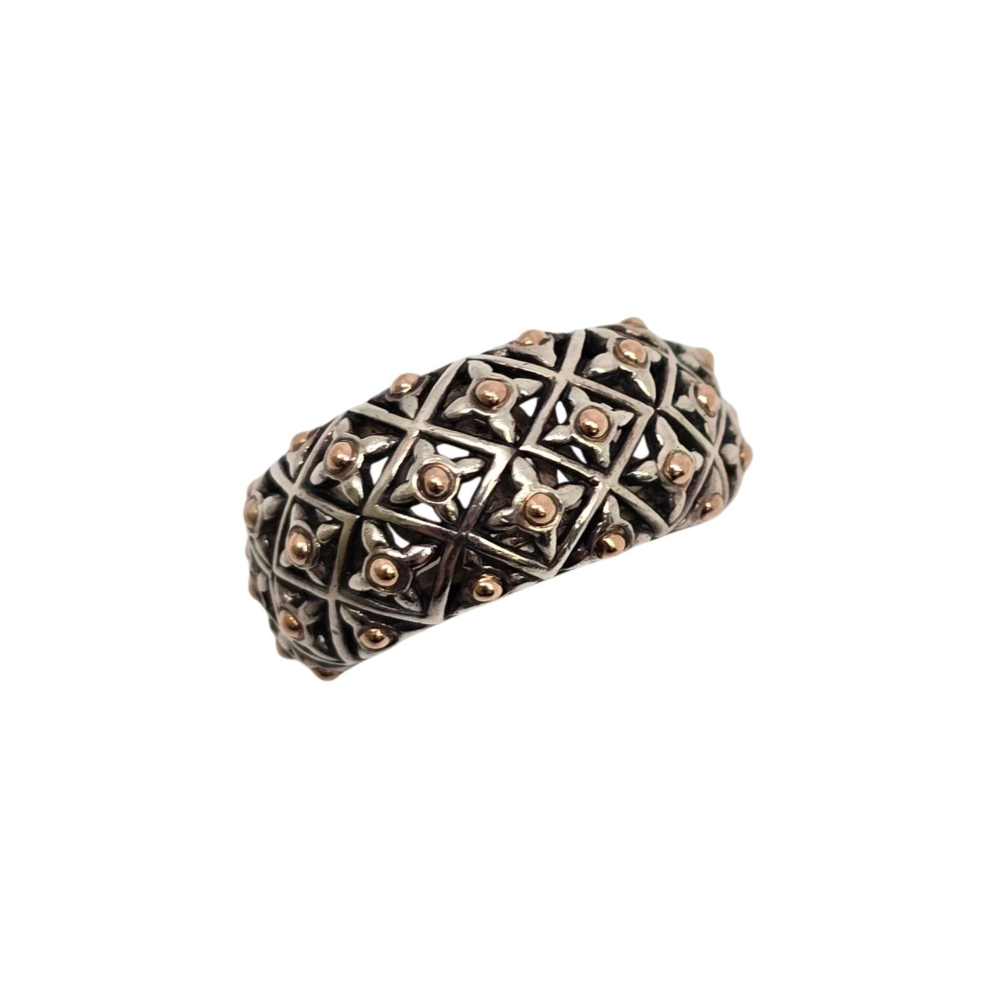 Effy Sterling Silver 14K Yellow Gold Dome Band Ring Size 7 #19771 For Sale 2