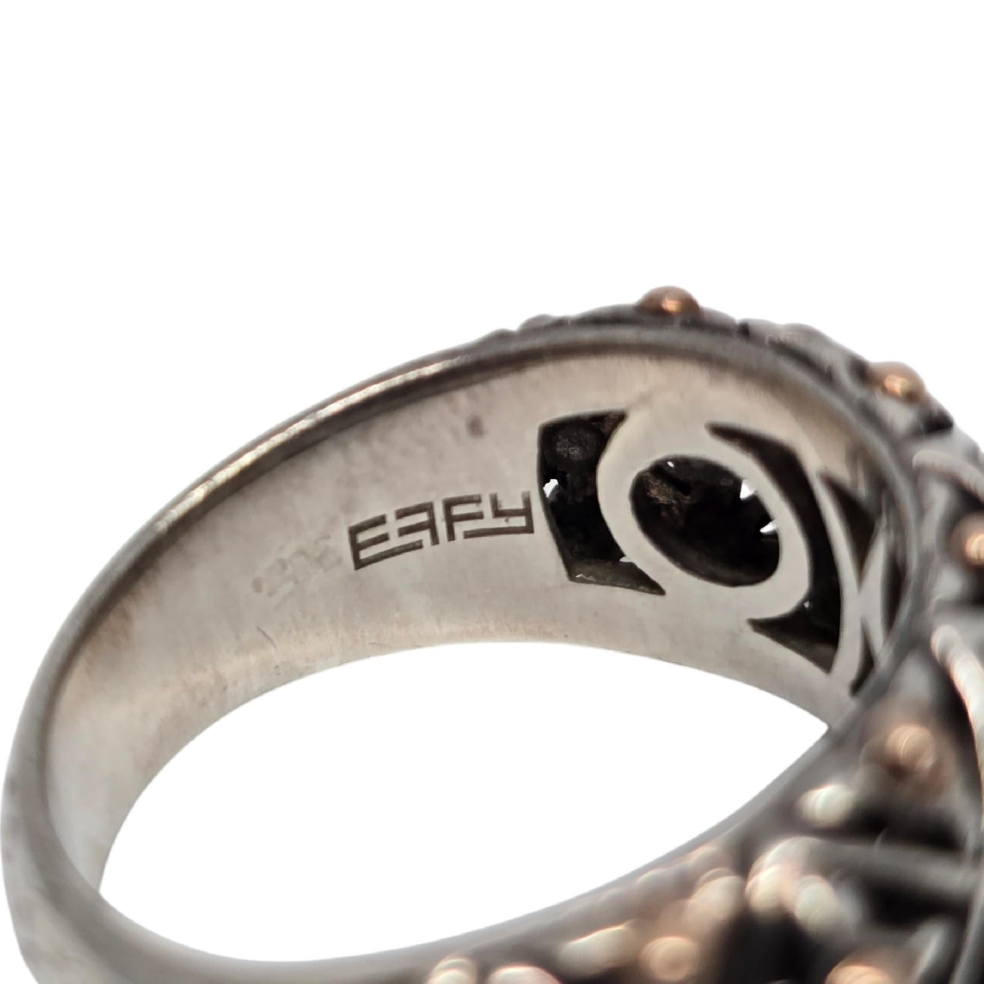 Effy Sterling Silver 14K Yellow Gold Dome Band Ring Size 7 #19771 For Sale 3