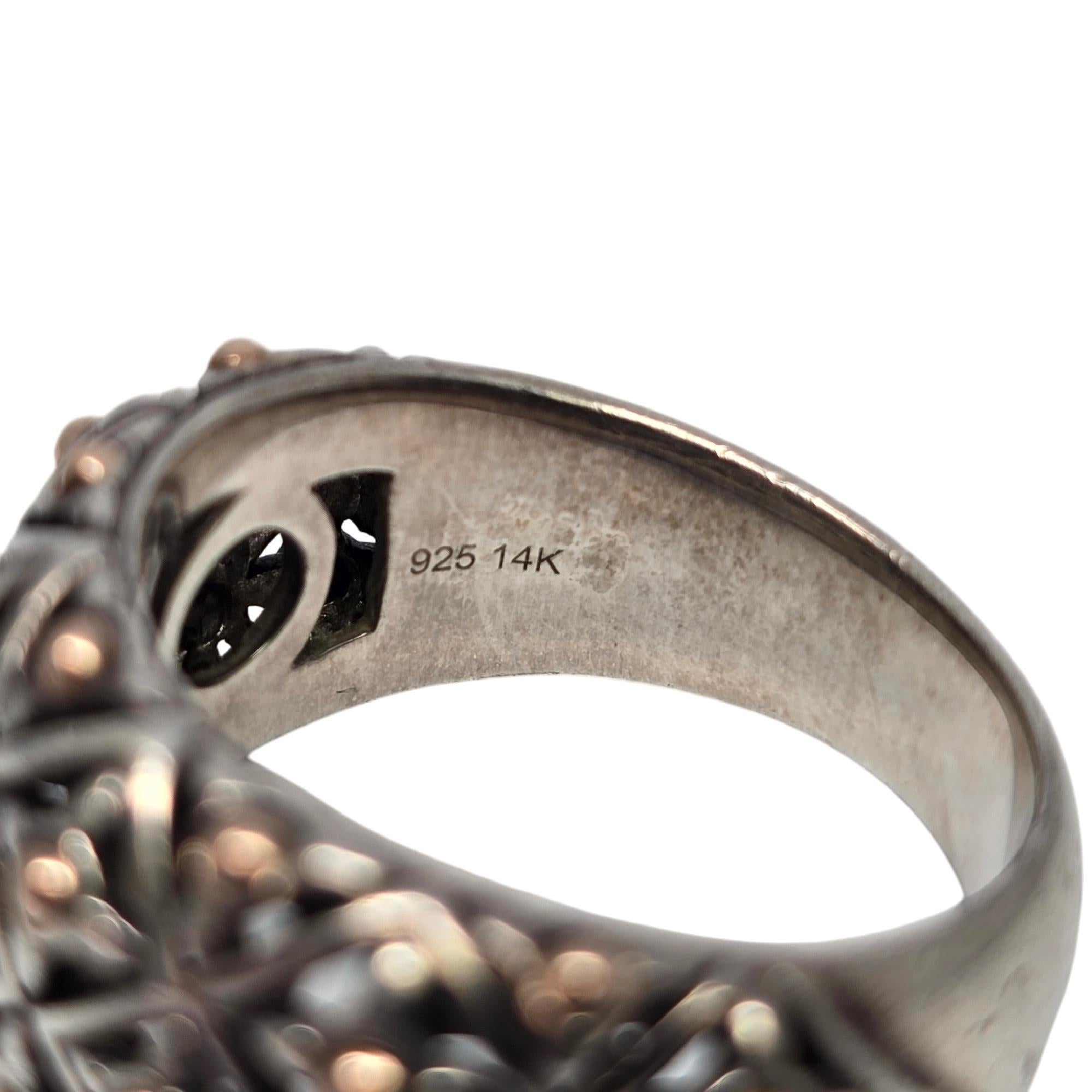 Effy Sterling Silver 14K Yellow Gold Dome Band Ring Size 7 #19771 For Sale 4