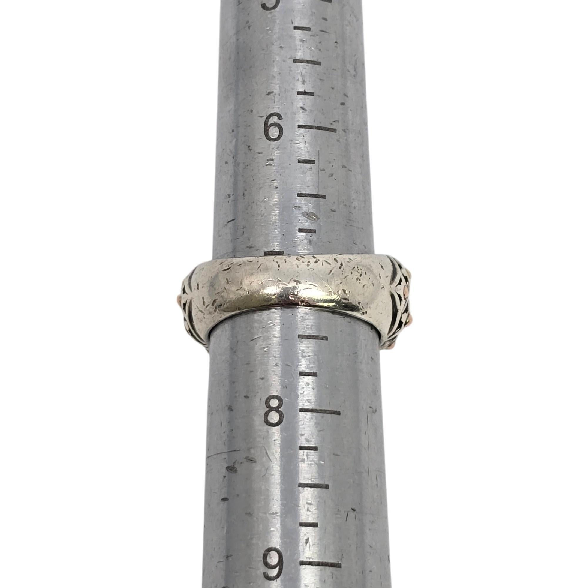 Effy Sterling Silver 14K Yellow Gold Dome Band Ring Size 7 #19771 For Sale 5