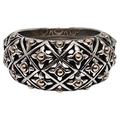 Effy Sterling Silver 14K Yellow Gold Dome Band Ring Size 7 #19771