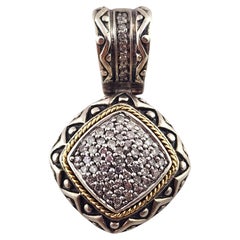 EFFY Sterling Silver & 18K Yellow Gold Diamond Cluster Pendant #18617