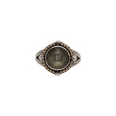 Effy Sterling Silver 18K Yellow Gold Green Amethyst Ring Size 6 1/2 #16996