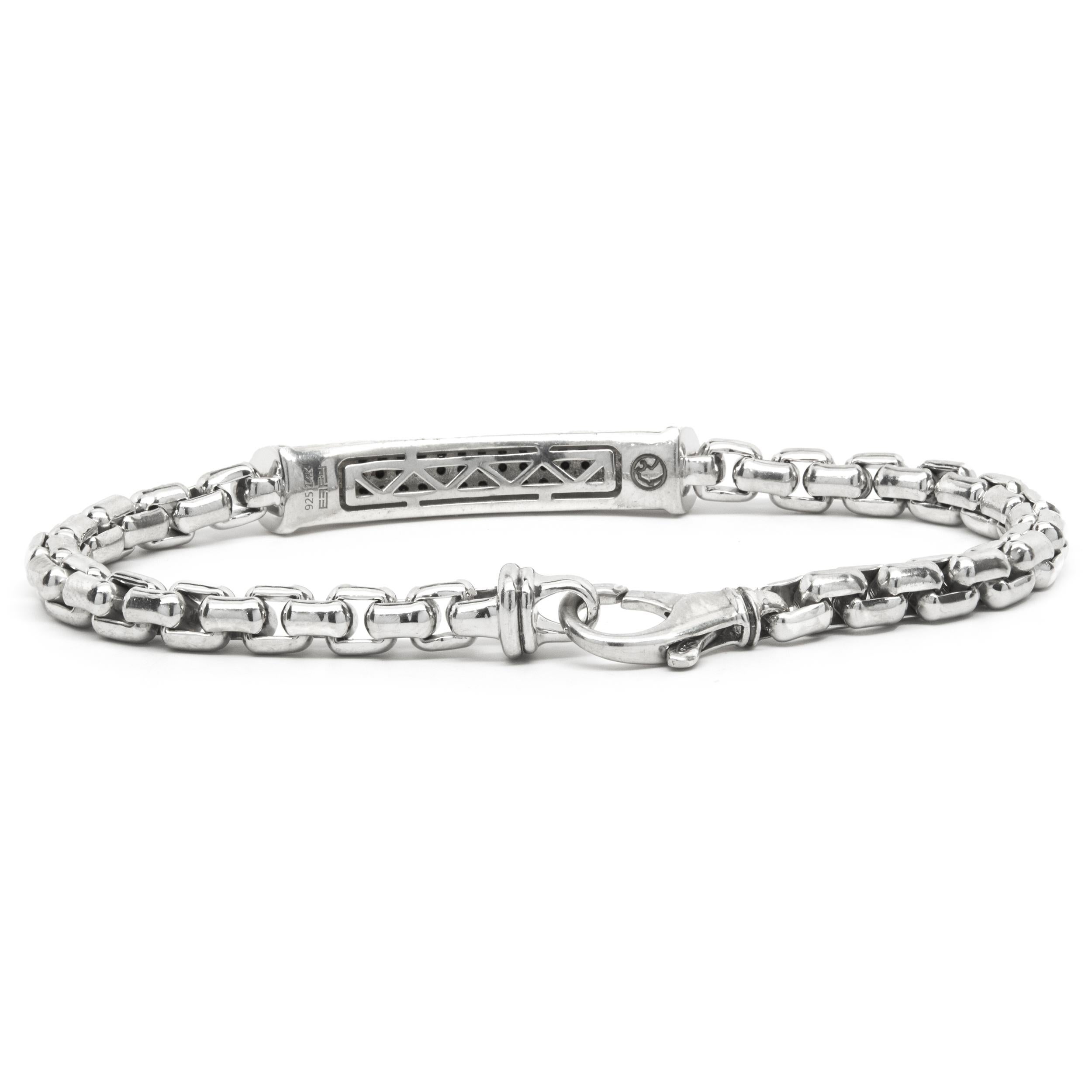 Designer:  Effy
Material: sterling silver
Weight: 37.28 grams
Dimensions: bracelet measures 9-inches in length

