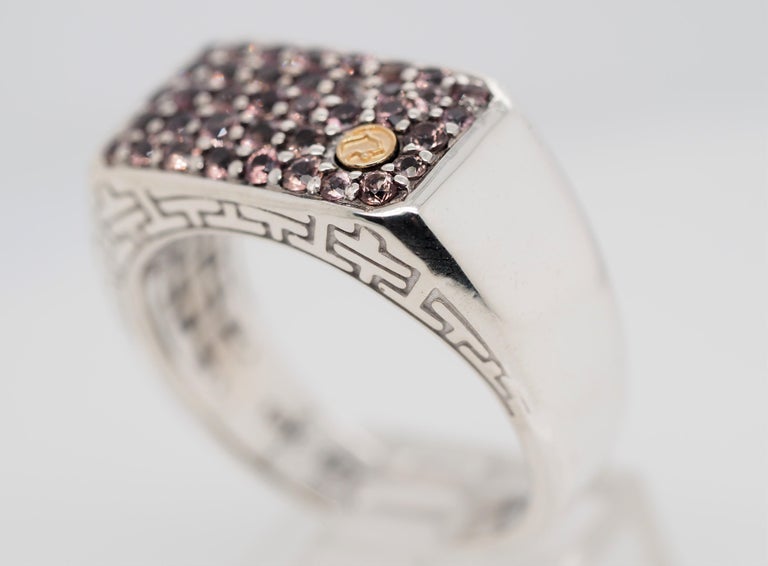 Effy Sterling Silver and 18 Karat Gold Carat Sapphire Men's