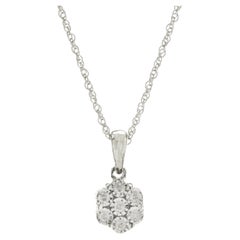 Effy Sterling Silver Diamond Flower Necklace