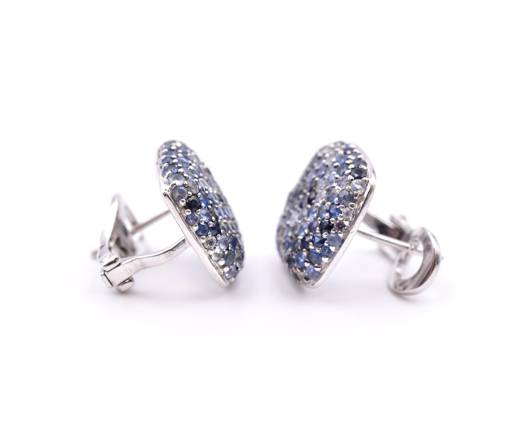 Designer: Effy
Material: Sterling silver
Sapphire: 3.56cttw Mixed Blue
Dimensions: earrings measure 15mm X 15mm
Weight: 6.77 grams