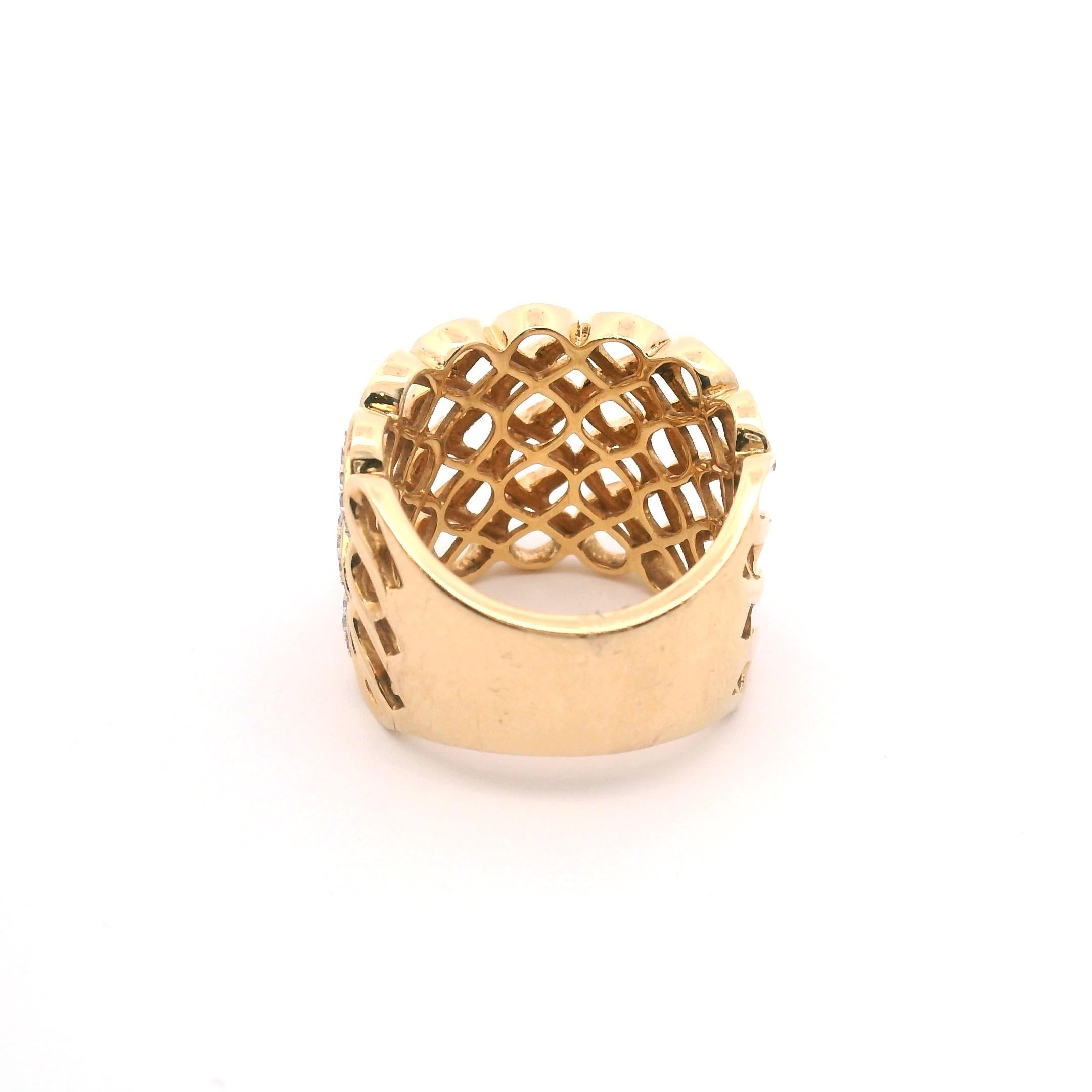 Women's EFFY Wide Basket Weave Diamond Band For Sale