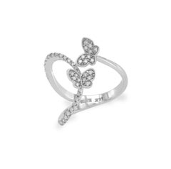 Effy Women's 14 Karat White Gold Diamond Butterfly Ring