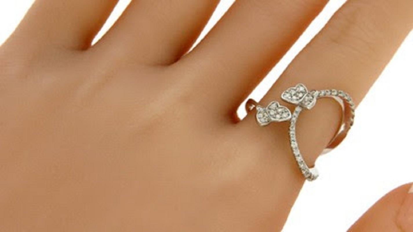 Effy Bague papillon en or blanc 14 carats et diamants pour femme Excellent état - En vente à Los Angeles, CA