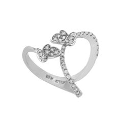 Effy Women's 14 Karat White Gold Diamond Butterfly Ring