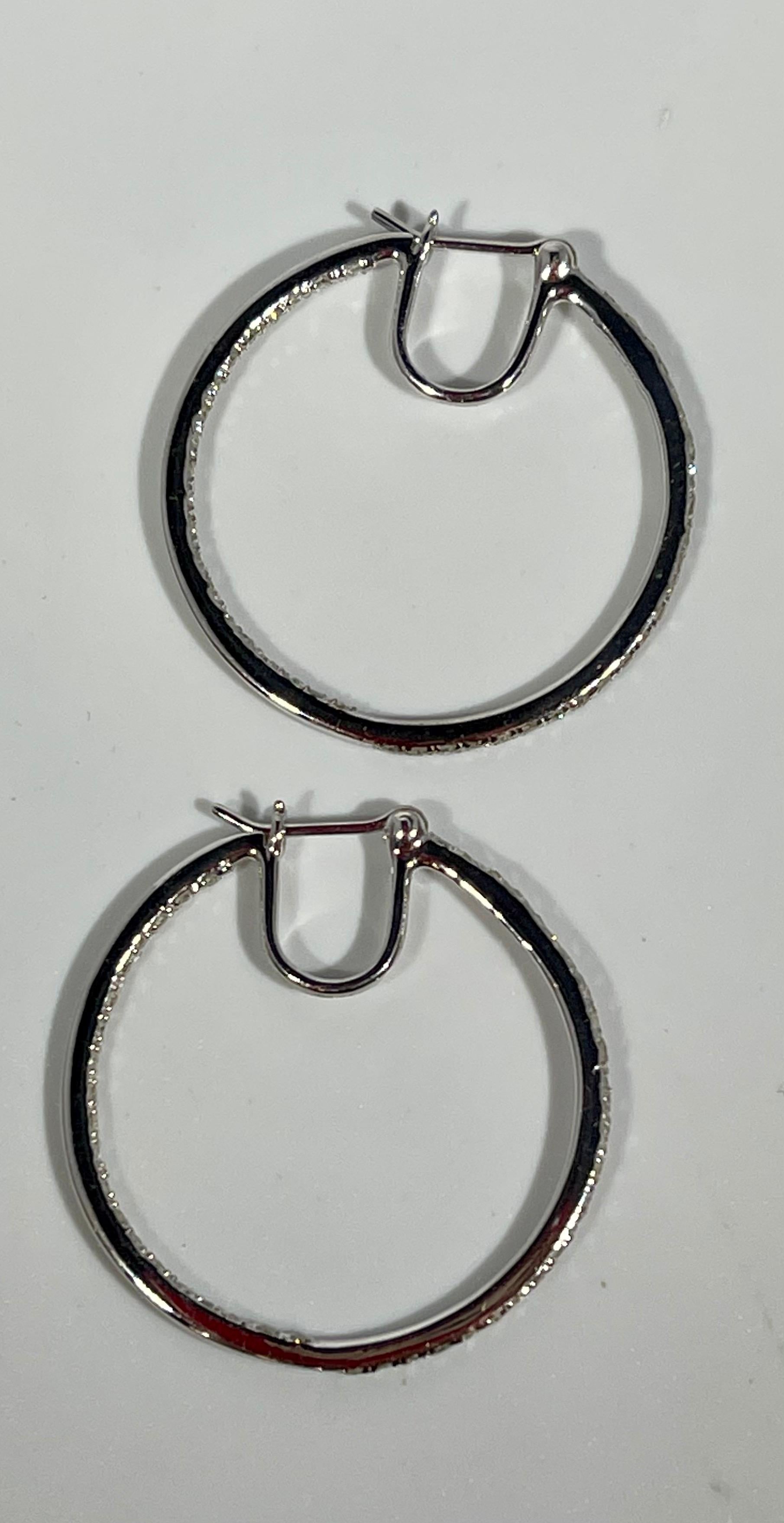 Effy's 0.44 Carat Diamond Inside Out Hoop Cocktail Earrings 14 Karat White Gold 3