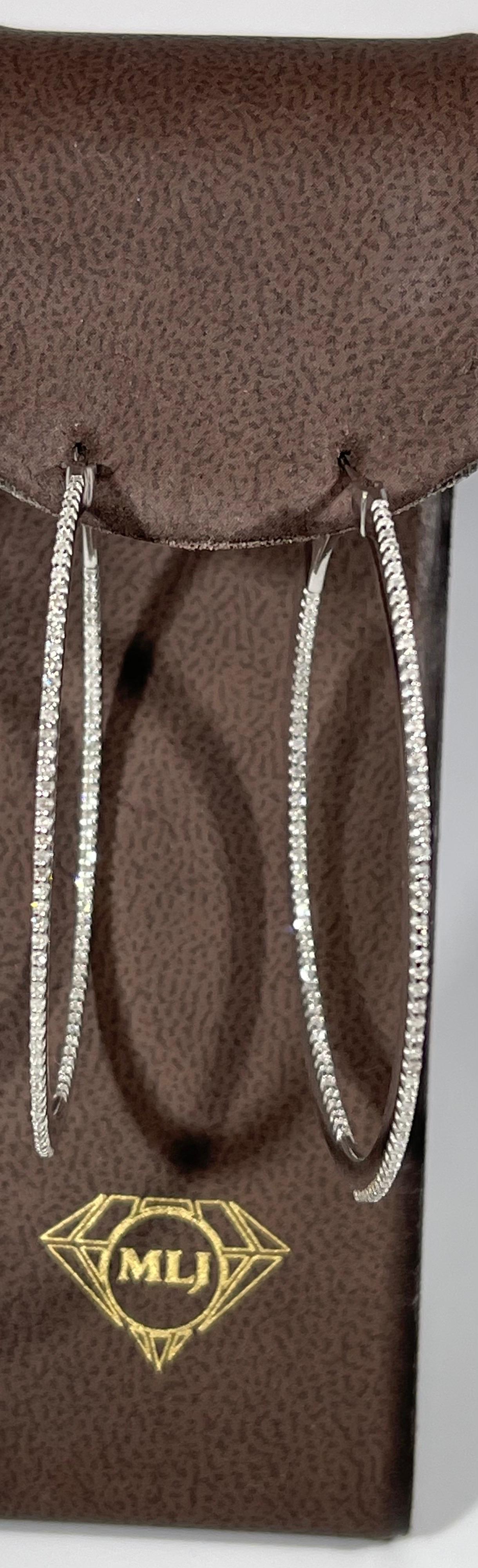 Effy's 1 Carat Diamond Inside Out Hoop Cocktail Earrings in 14 Karat White Gold 2