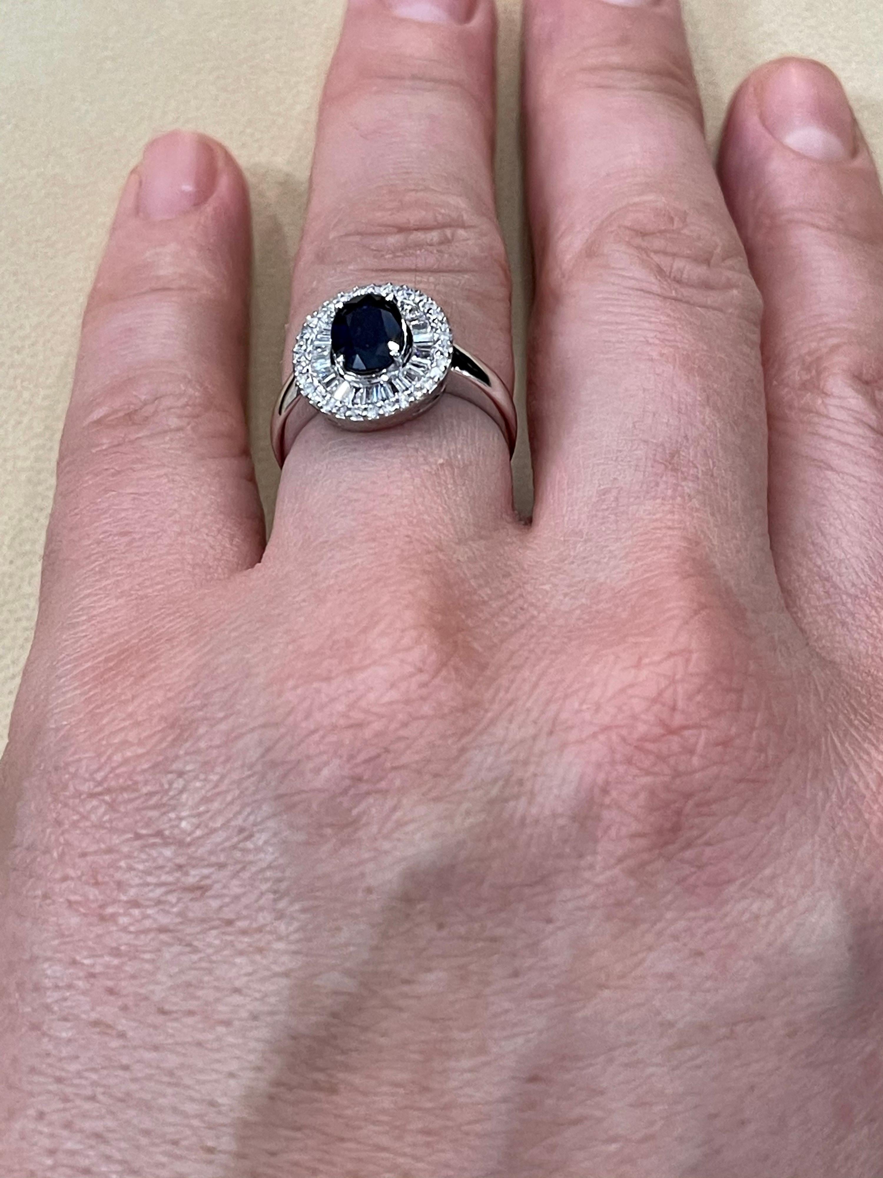 Effy's 1.4Ct Blue Sapphire & 0.52Ct Diamond Cocktail Ring in 14 Karat White Gold 4