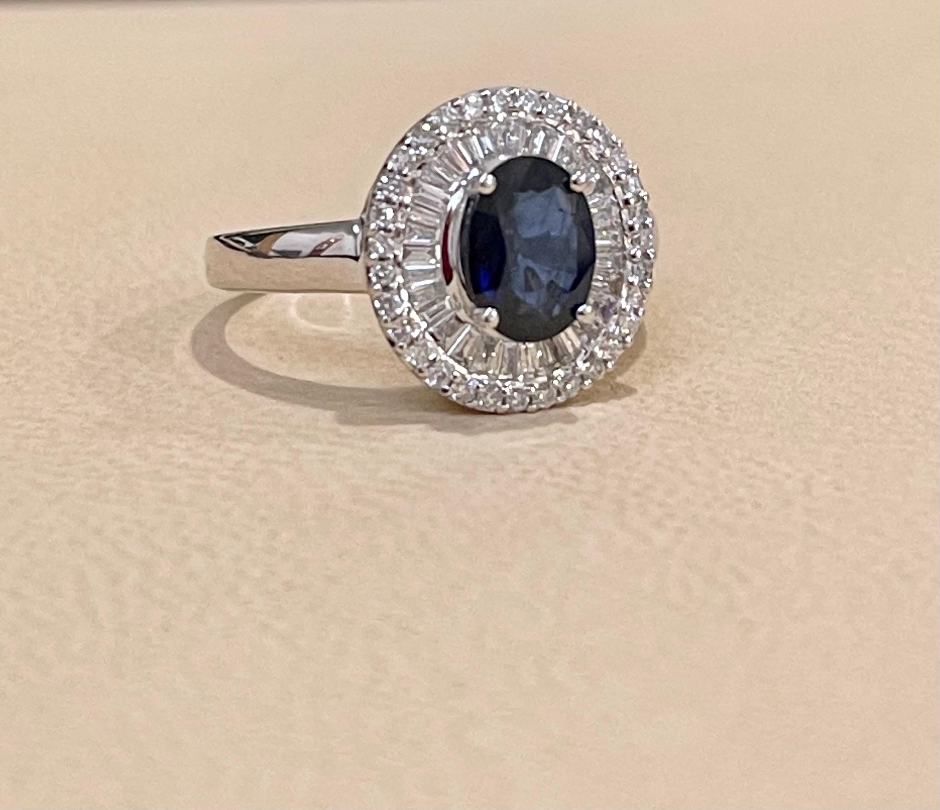 Effy's 1.4Ct Blue Sapphire & 0.52Ct Diamond Cocktail Ring in 14 Karat White Gold 5