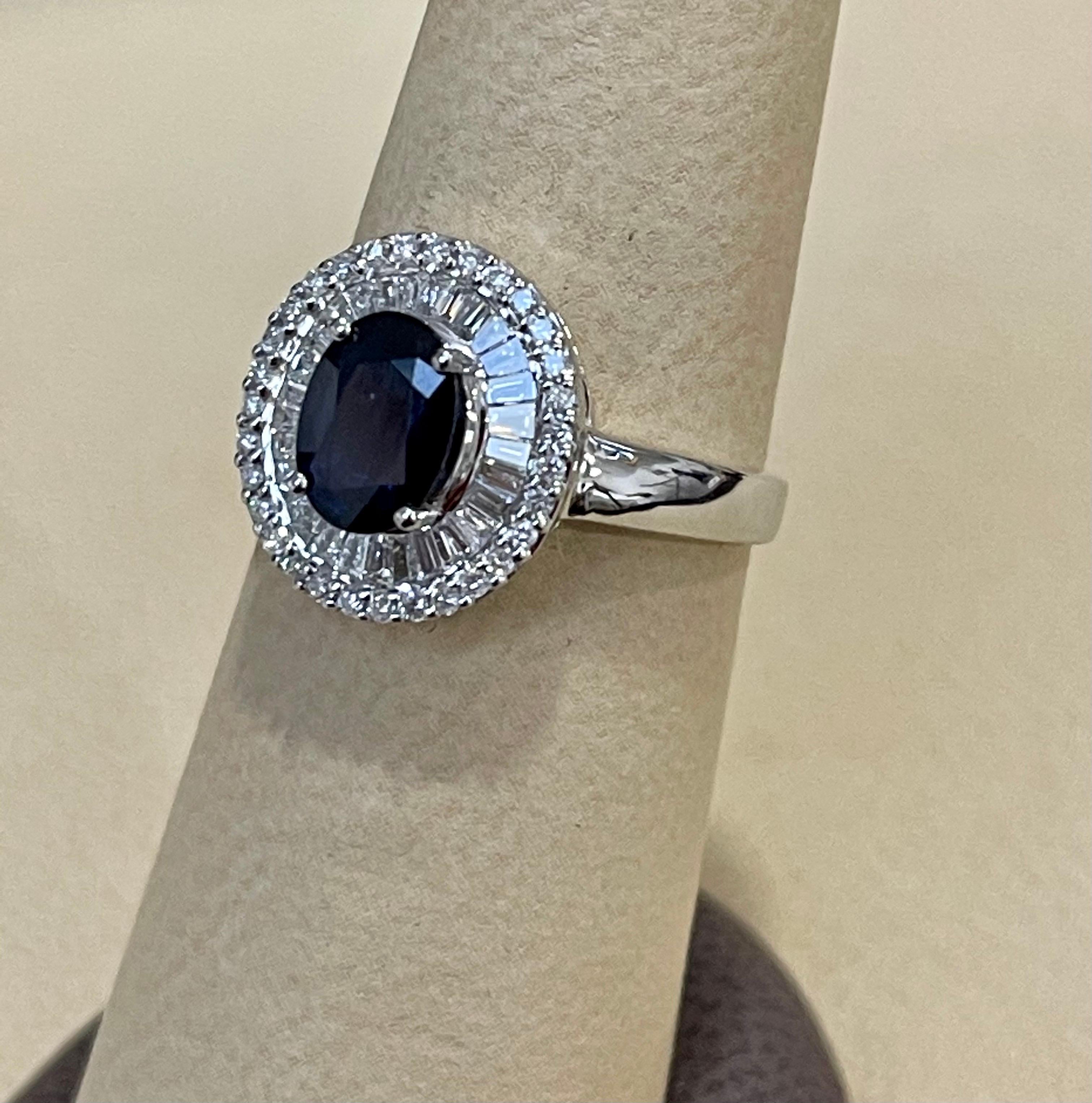 Women's Effy's 1.4Ct Blue Sapphire & 0.52Ct Diamond Cocktail Ring in 14 Karat White Gold