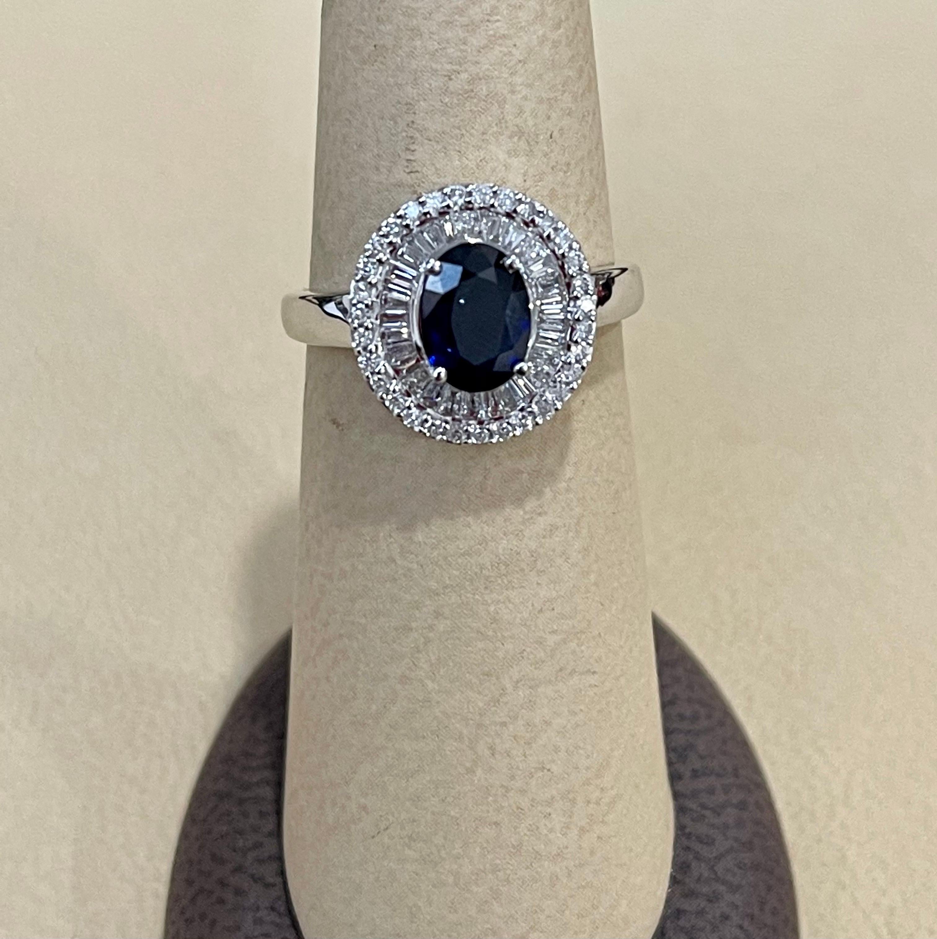 Effy's 1.4Ct Blue Sapphire & 0.52Ct Diamond Cocktail Ring in 14 Karat White Gold 2