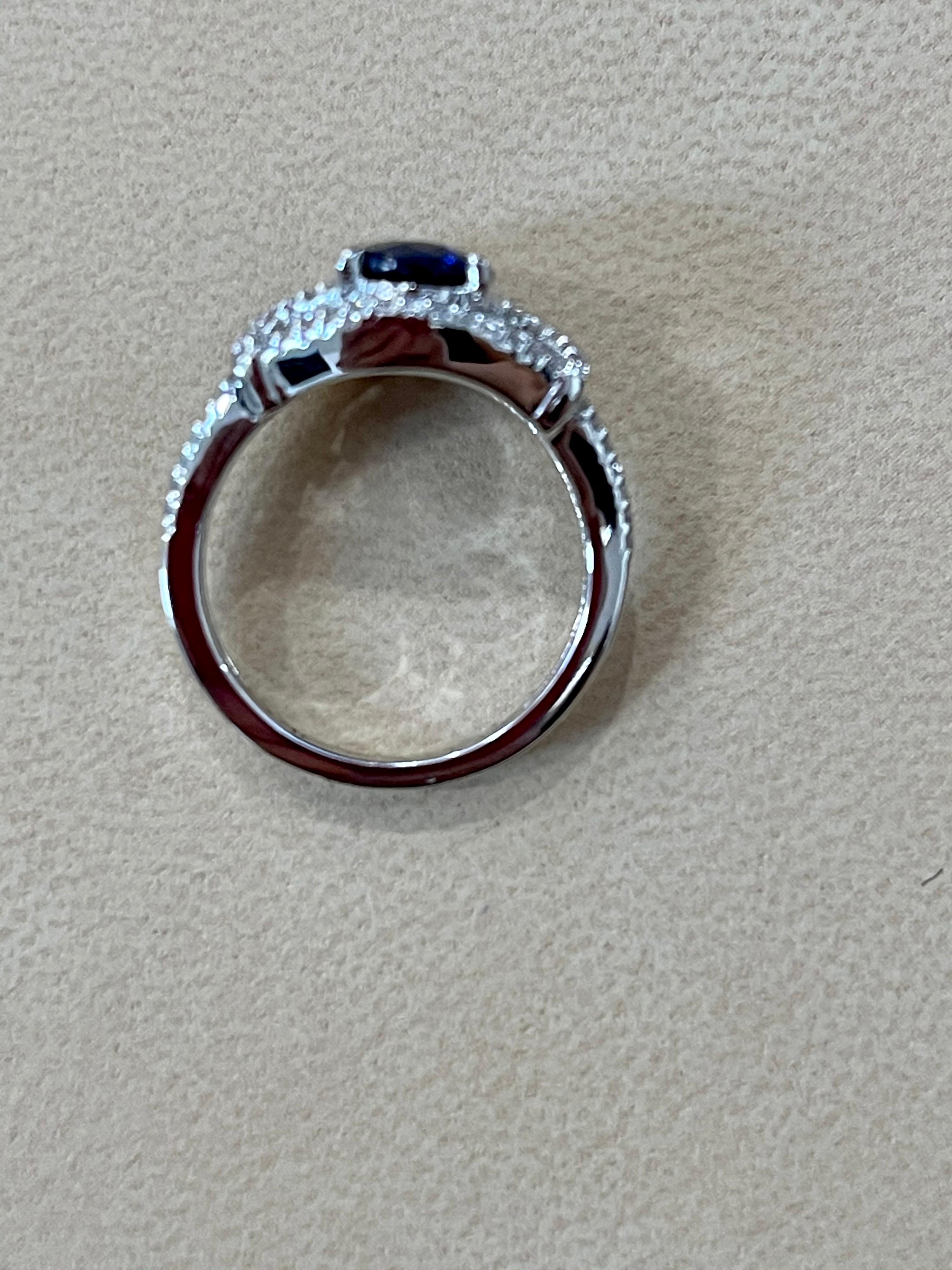 Effy's 1.9Ct Blue Sapphire & 0.36Ct Diamond Cocktail Ring in 14 Karat White Gold 7