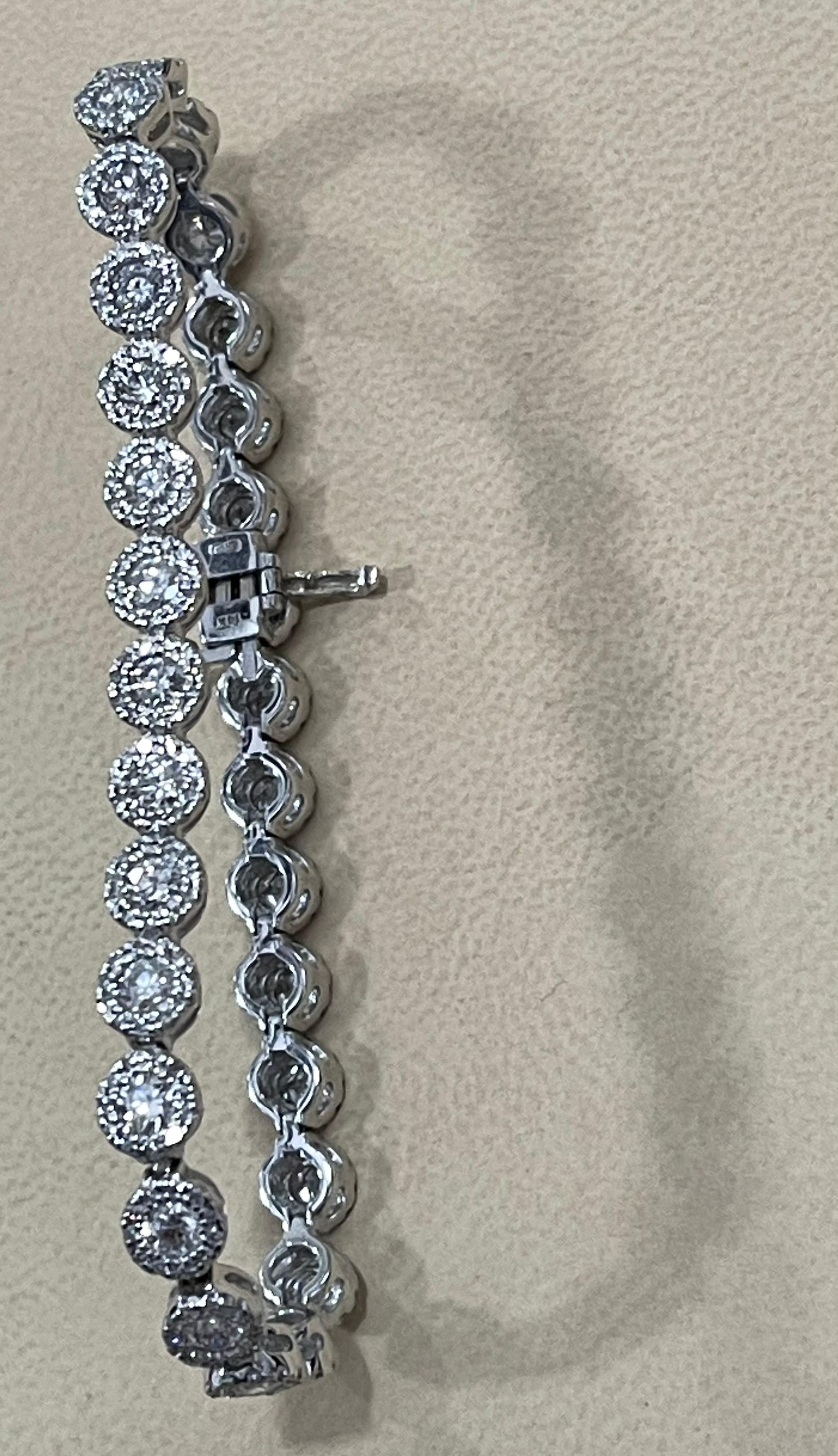 Effy's 5.5 Carat Basel Set Diamond Line Tennis Bracelet in 14 Karat White Gold 5