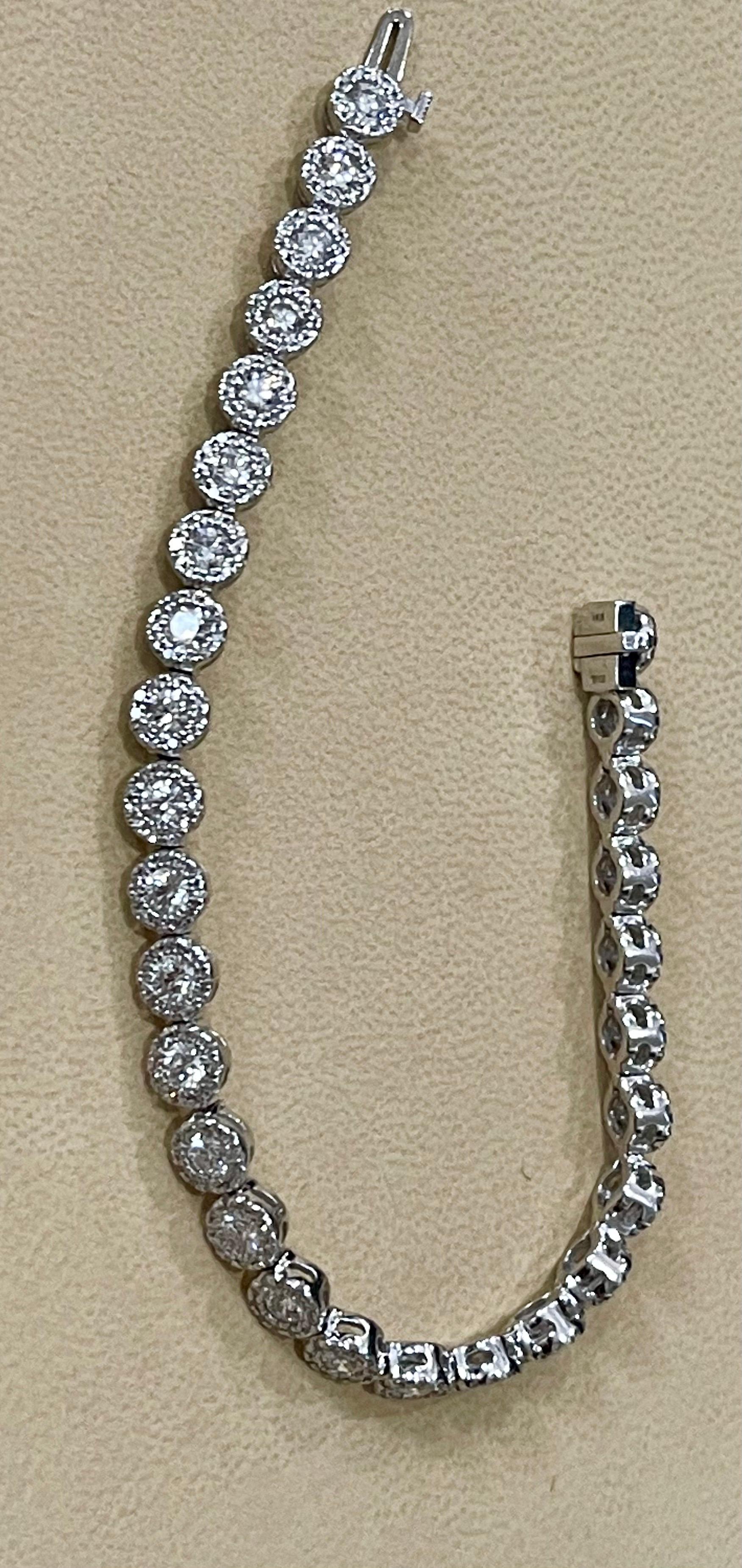 Effy's 5.5 Carat Basel Set Diamond Line Tennis Bracelet in 14 Karat White Gold In New Condition In New York, NY