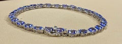 Effy's 9 Carat Tanzanite & .25 Carat Diamond Tennis Bracelet 14 Karat White Gold
