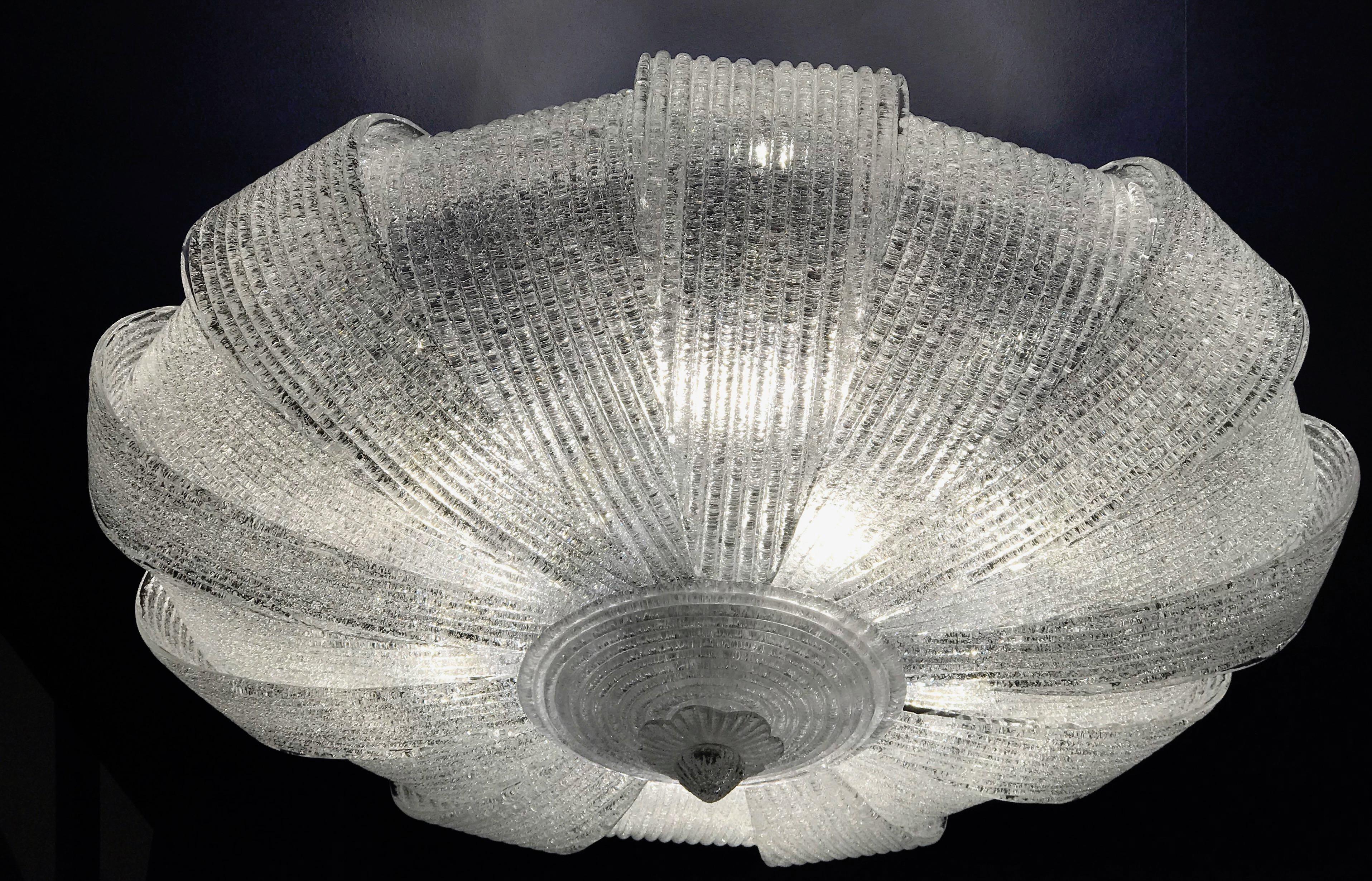 Mid-Century moderno Efo Murano Flush Mount di Fabio LTD in vendita