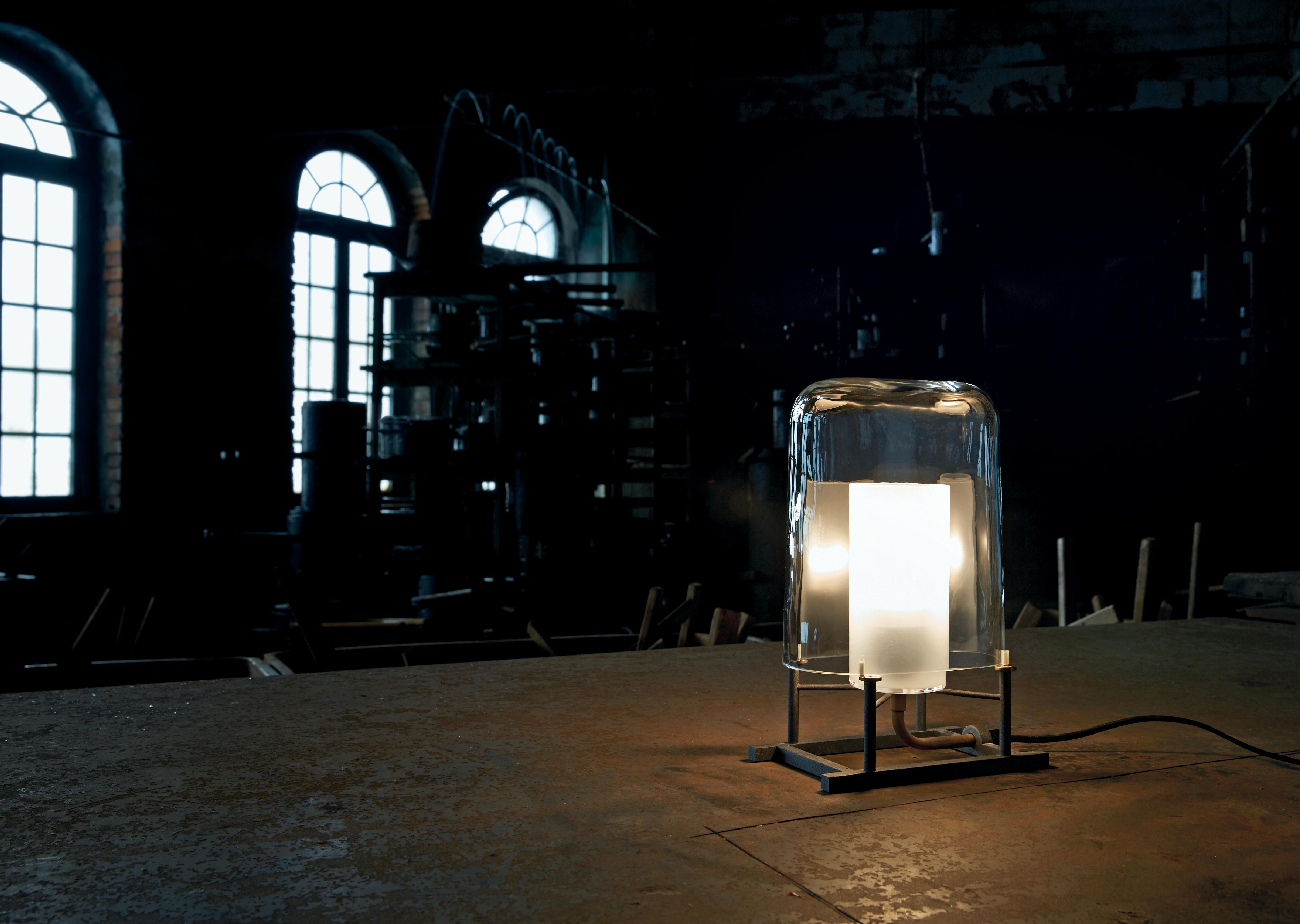Moderne Lampe de bureau en verre de Murano transparent Efra Carlo Moretti, abat-jour uniquement en vente