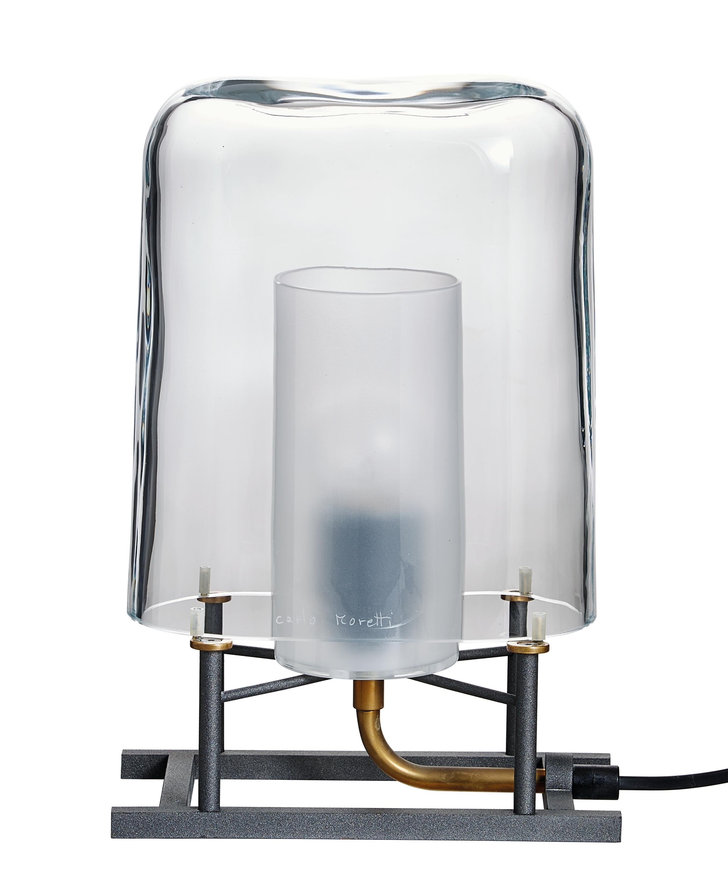 Vernissé Lampe de bureau en verre de Murano transparent Efra Carlo Moretti, abat-jour uniquement en vente