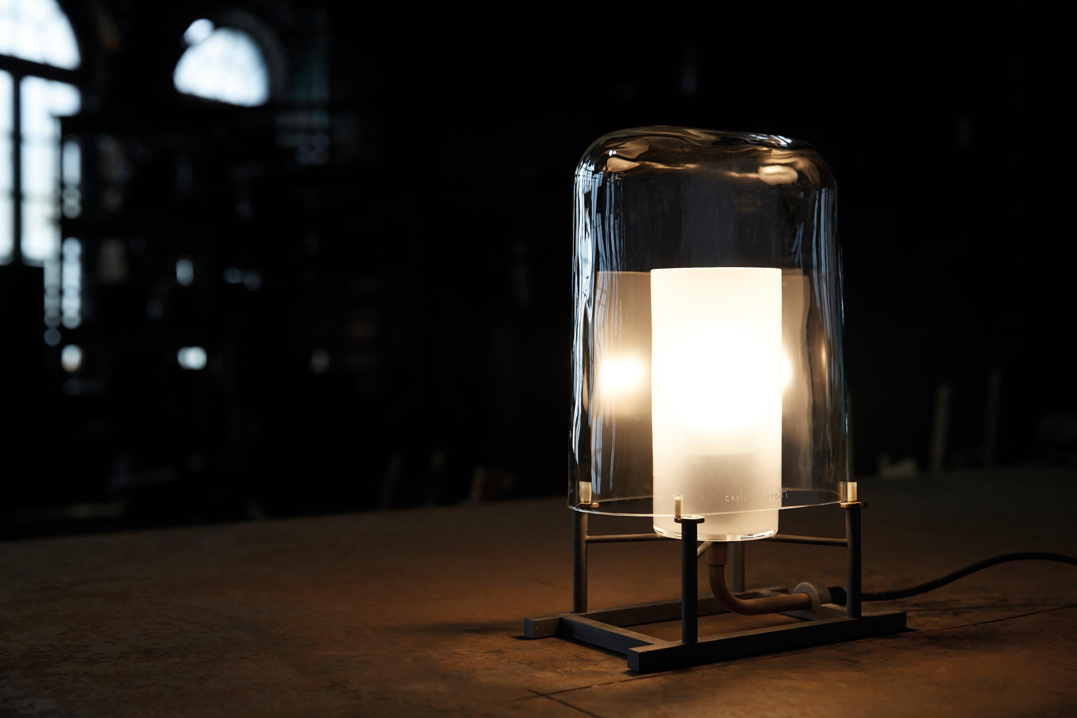 Lampe de bureau en verre de Murano transparent Efra Carlo Moretti, abat-jour uniquement Neuf - En vente à New York, NY