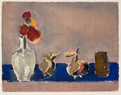 Lithographie chinoise moderniste d'une nature morte israélienne - Fleurs abstraites dans un vase