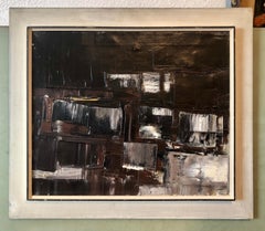 Israeli Modernist Abstract Expressionist Jerusalem Kotel Oil Painting Judaica