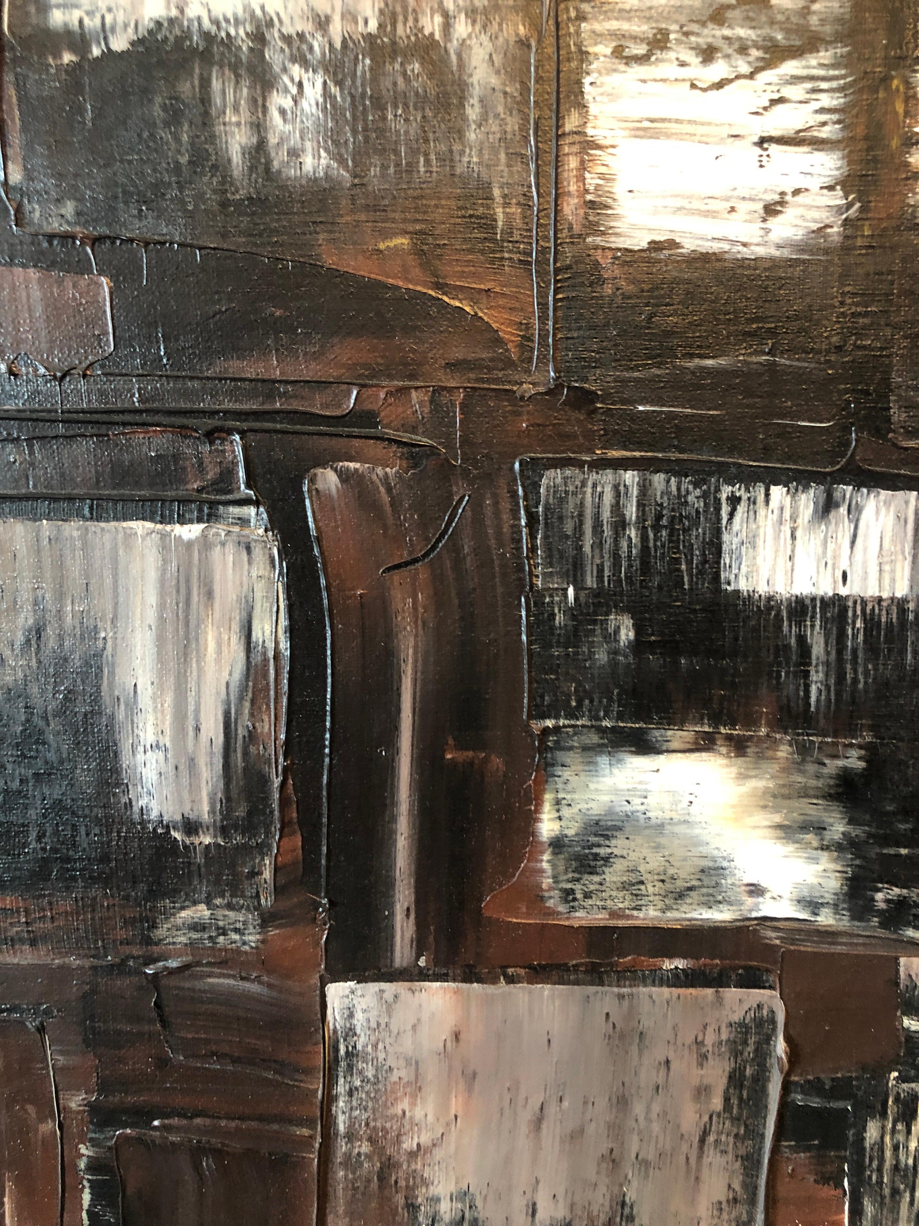 Modernista israelí Expresionista Abstracto Jerusalén Kotel Pintura al óleo Judaica - Painting Moderno de Efraim Modzelevich