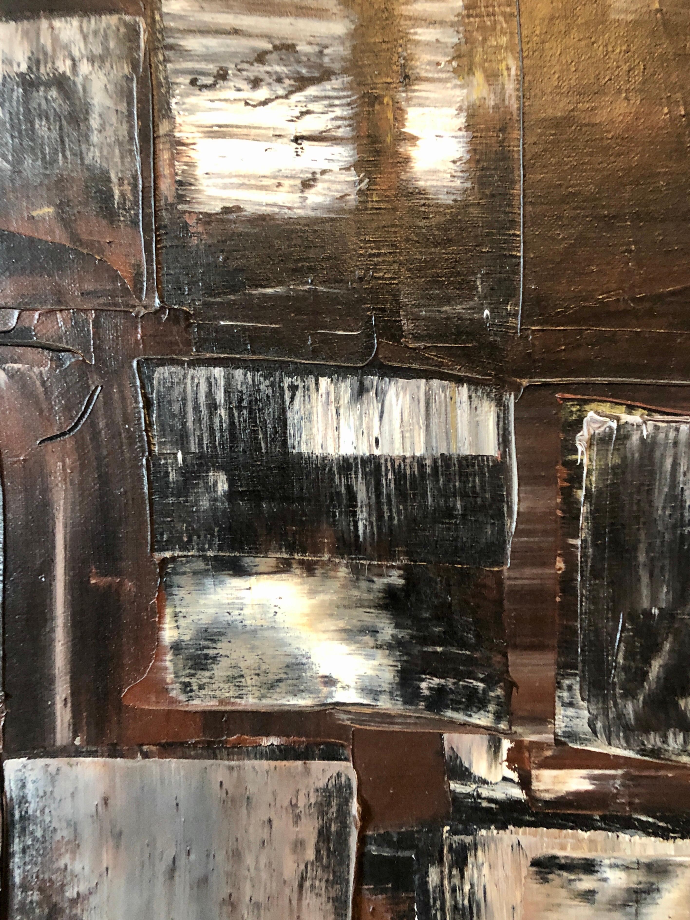 Modernista israelí Expresionista Abstracto Jerusalén Kotel Pintura al óleo Judaica en venta 1