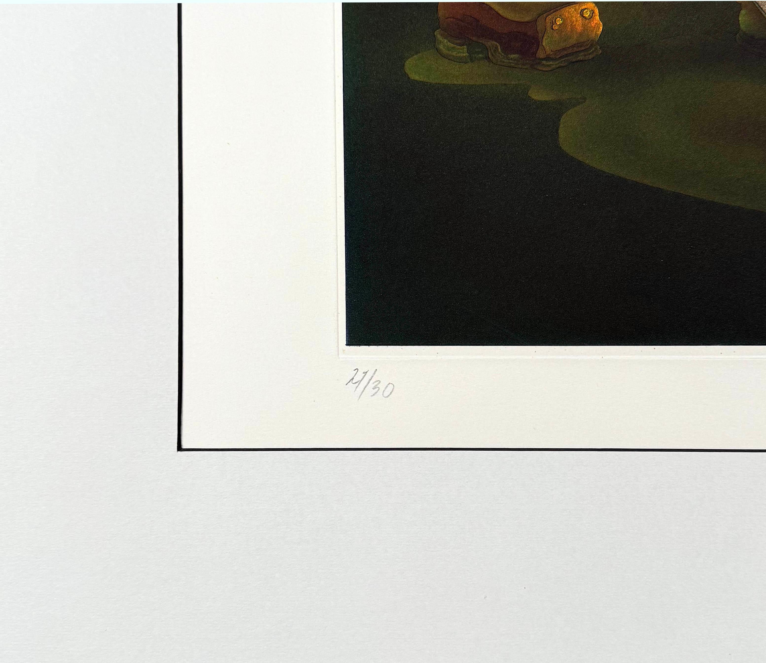 Bean Soup - Black Figurative Print by Efram Wolff
