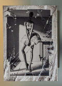 Ballet sur pied, intervenu par l'artiste, monté sur aluminium