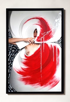 Color Origami Spiral I, Intervened photograph mounted on aluminum