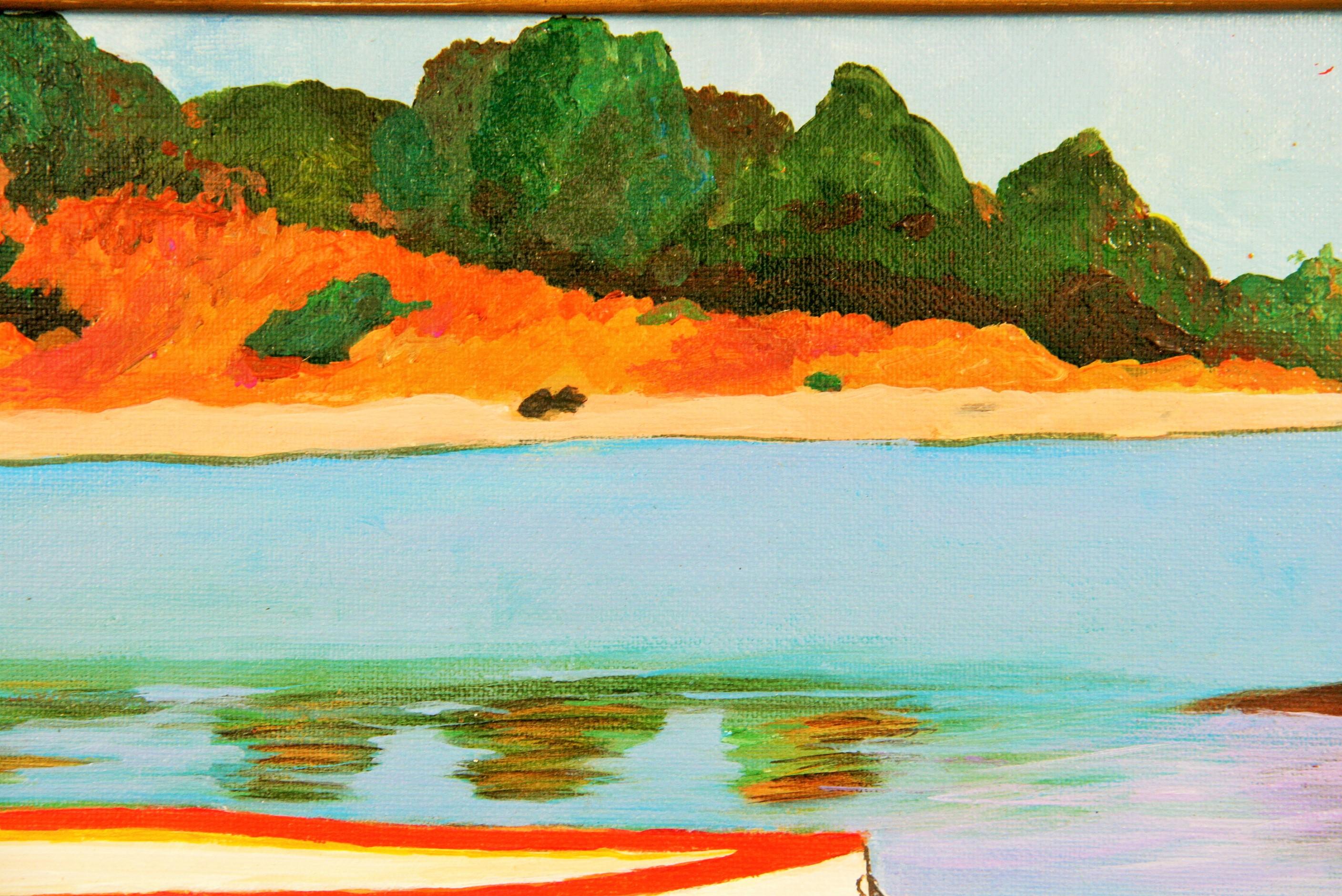 Italian  Coastal Landscape with  Slip For Sale 1
