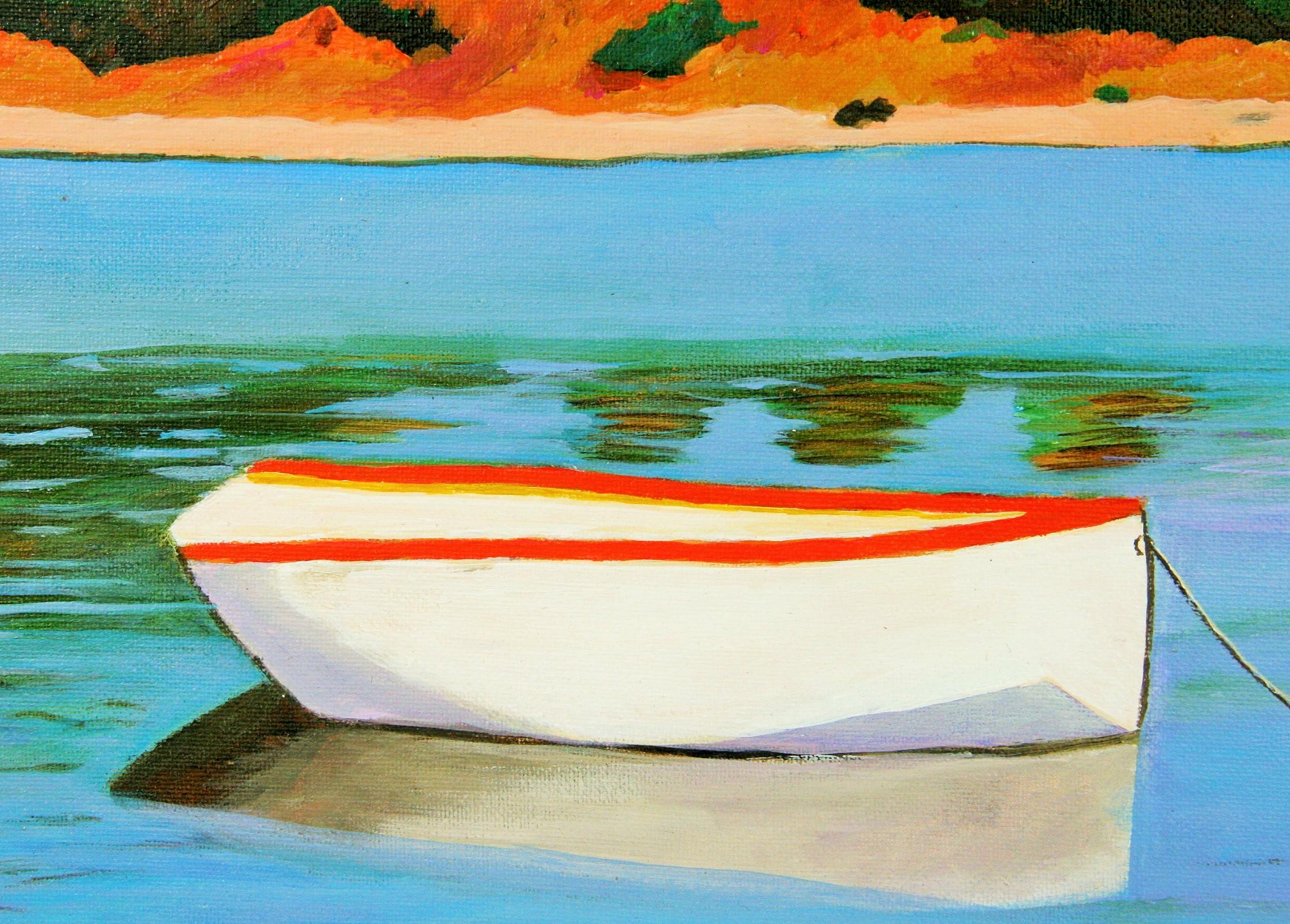 Italian  Coastal Landscape with  Slip For Sale 4