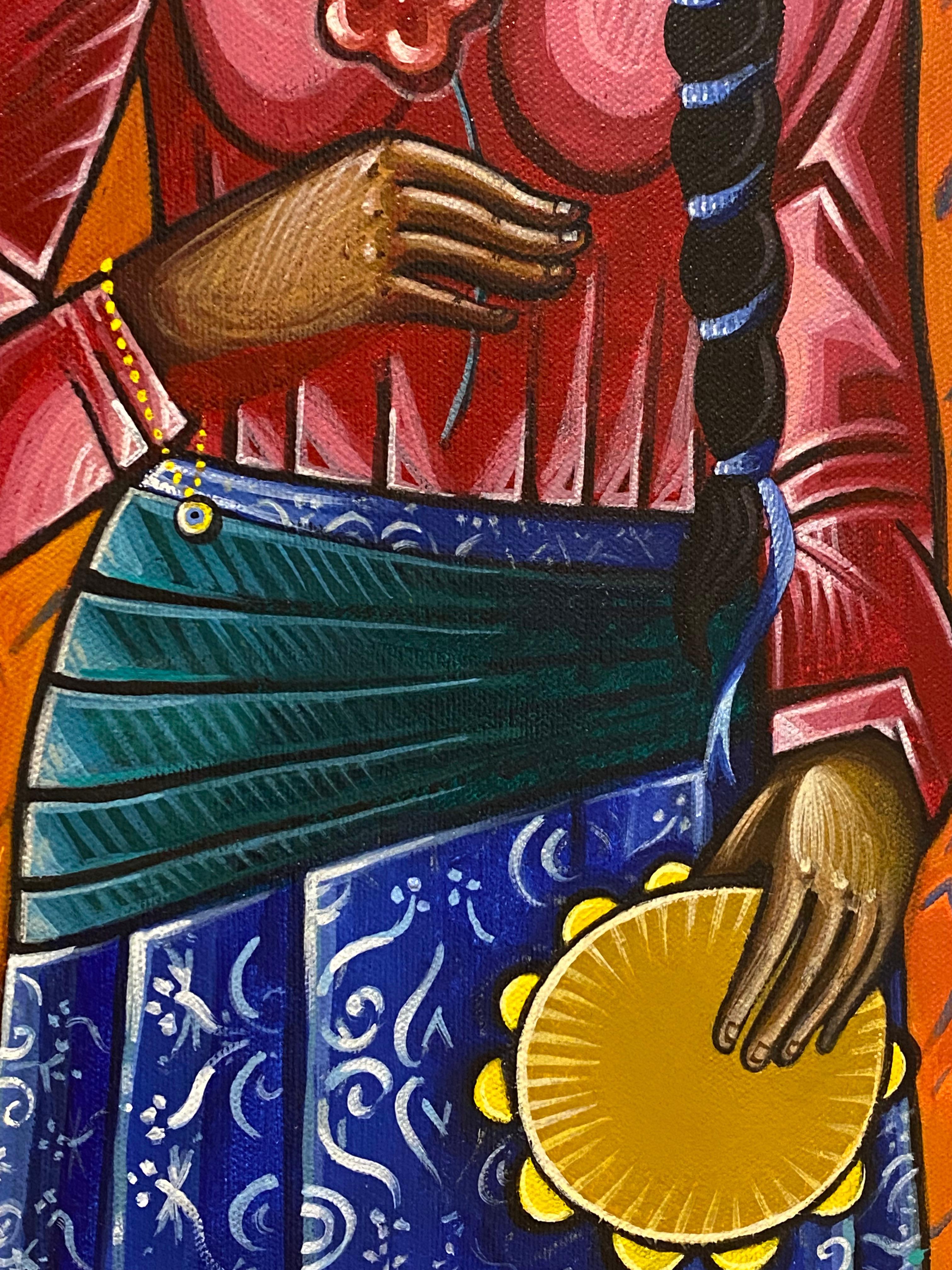 Modern Efrossini Hanioti Oil on Tempera 