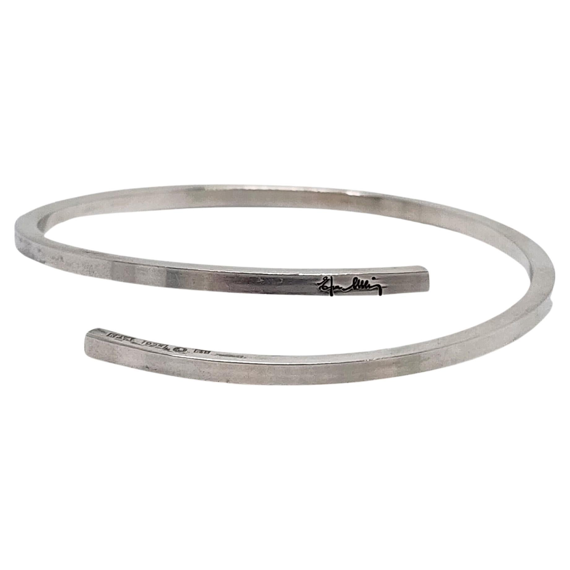 Efva Attling Stockholm Sterling Silver Twist Around Cuff Bracelet #16439 For Sale
