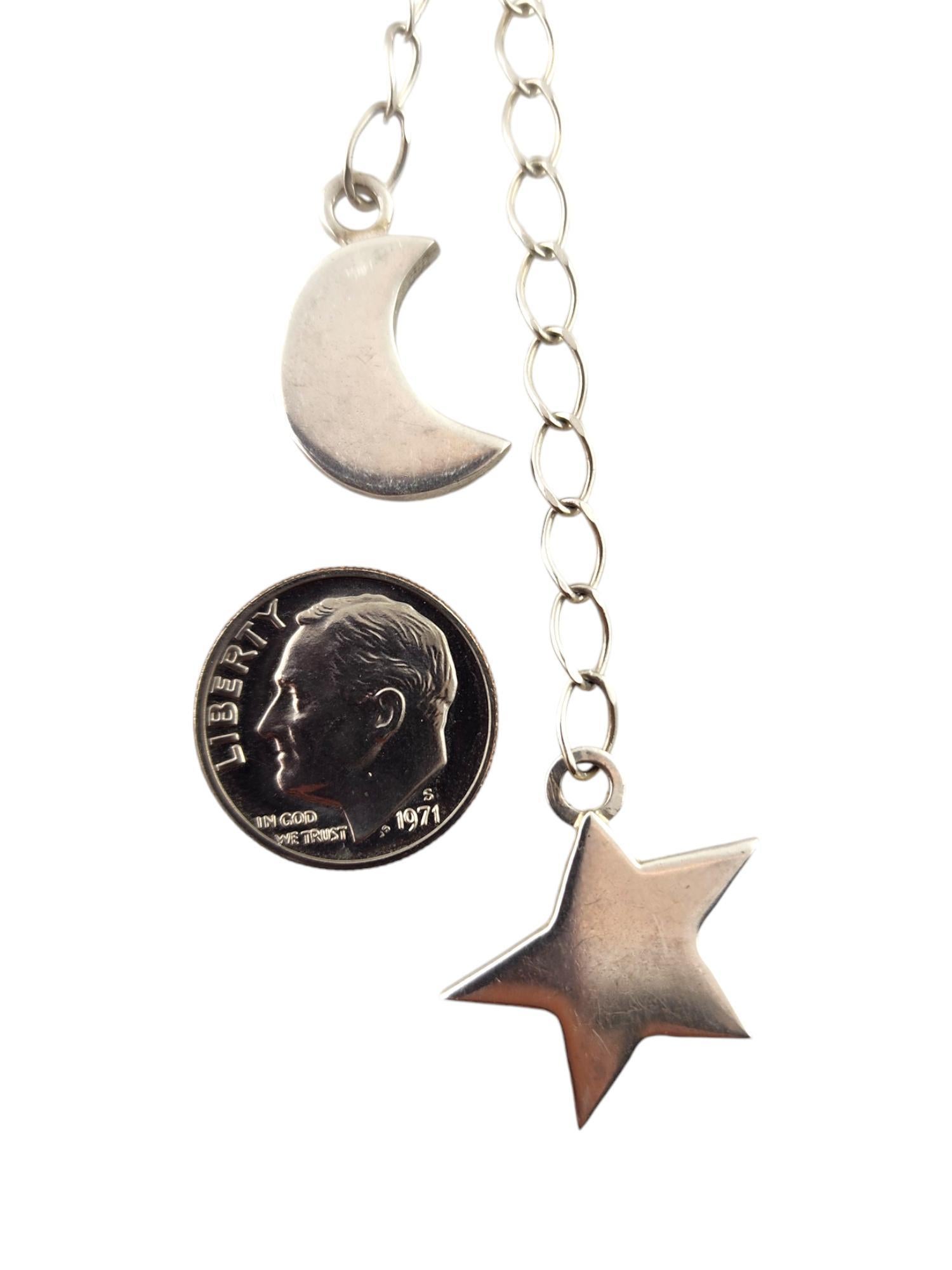EFVA Sterling Silver Moon and Star Lariat Necklace #18470 For Sale 1