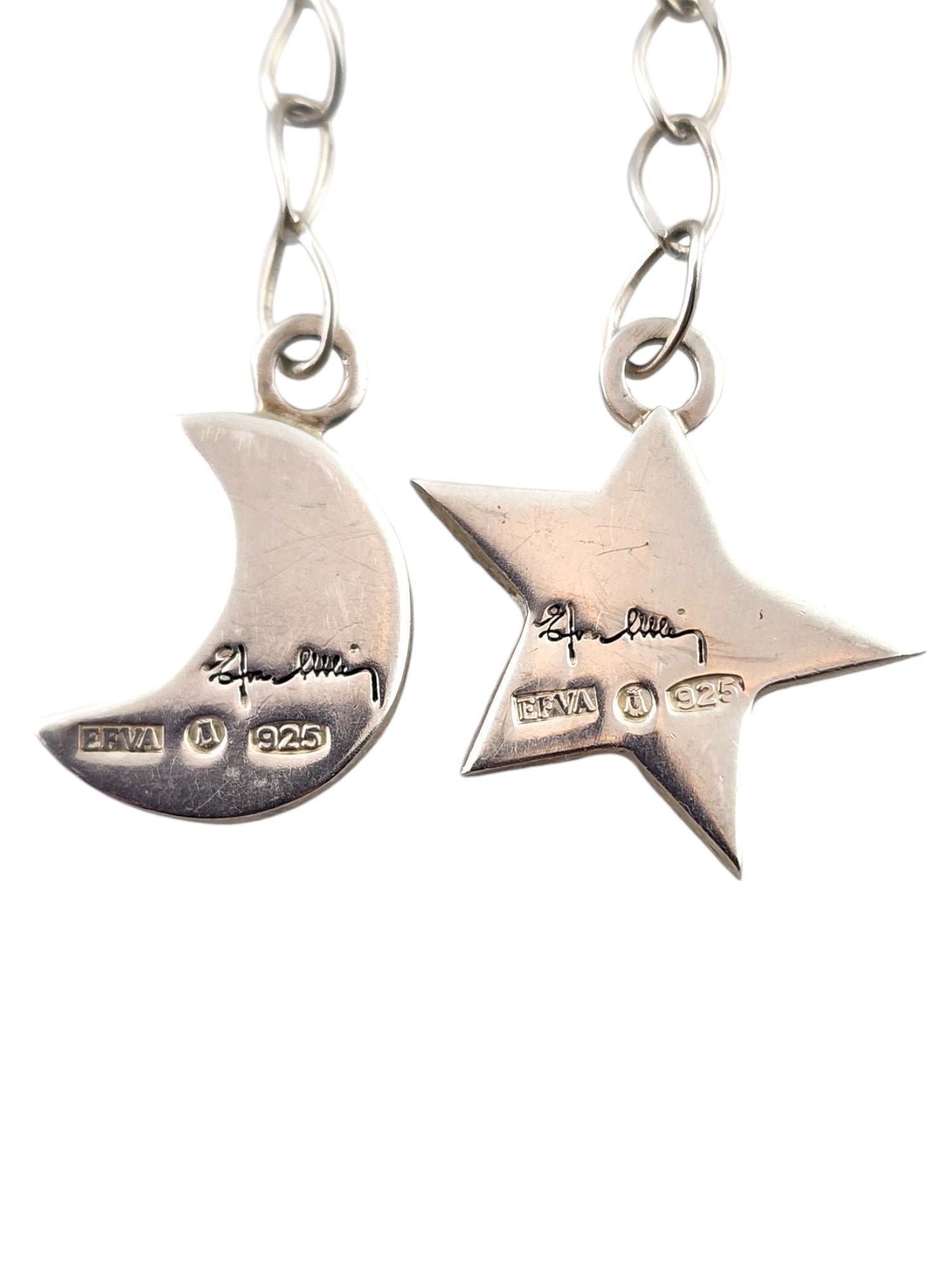 EFVA Sterling Silver Moon and Star Lariat Necklace #18470 For Sale 2