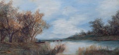 E.G. - Late 19th Century Oil, Rowing on the River