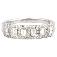 EG Lab Certified Natural Untreated Emerald Shape White Diamond White Gold Ring