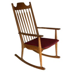 EG Møbler Razorblade Oak Rocking Chair by Henning Kjærnulf Danish Vintage 1960s
