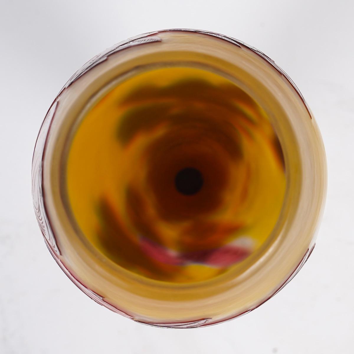 Early 20th Century Émile Gallé (1846-1904) French Art Nouveau Glass Vase « Magnolias» circa 1900 For Sale