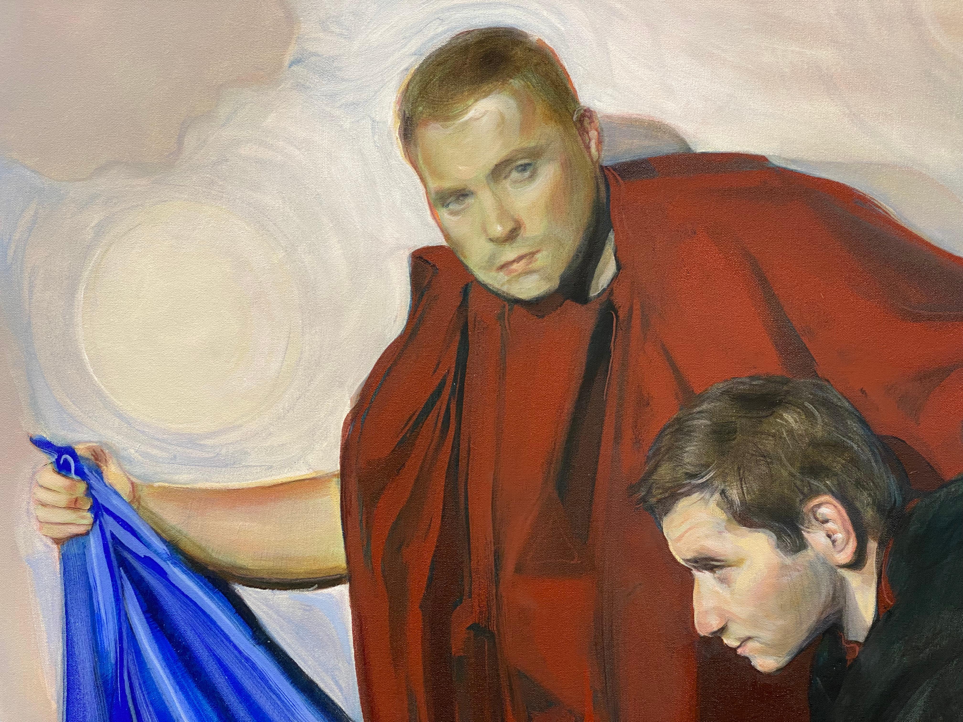 Calvary-21st Century Contemporary Painting by BP Portrait Award 2020 winner - Black Nude Painting by Egbert Modderman