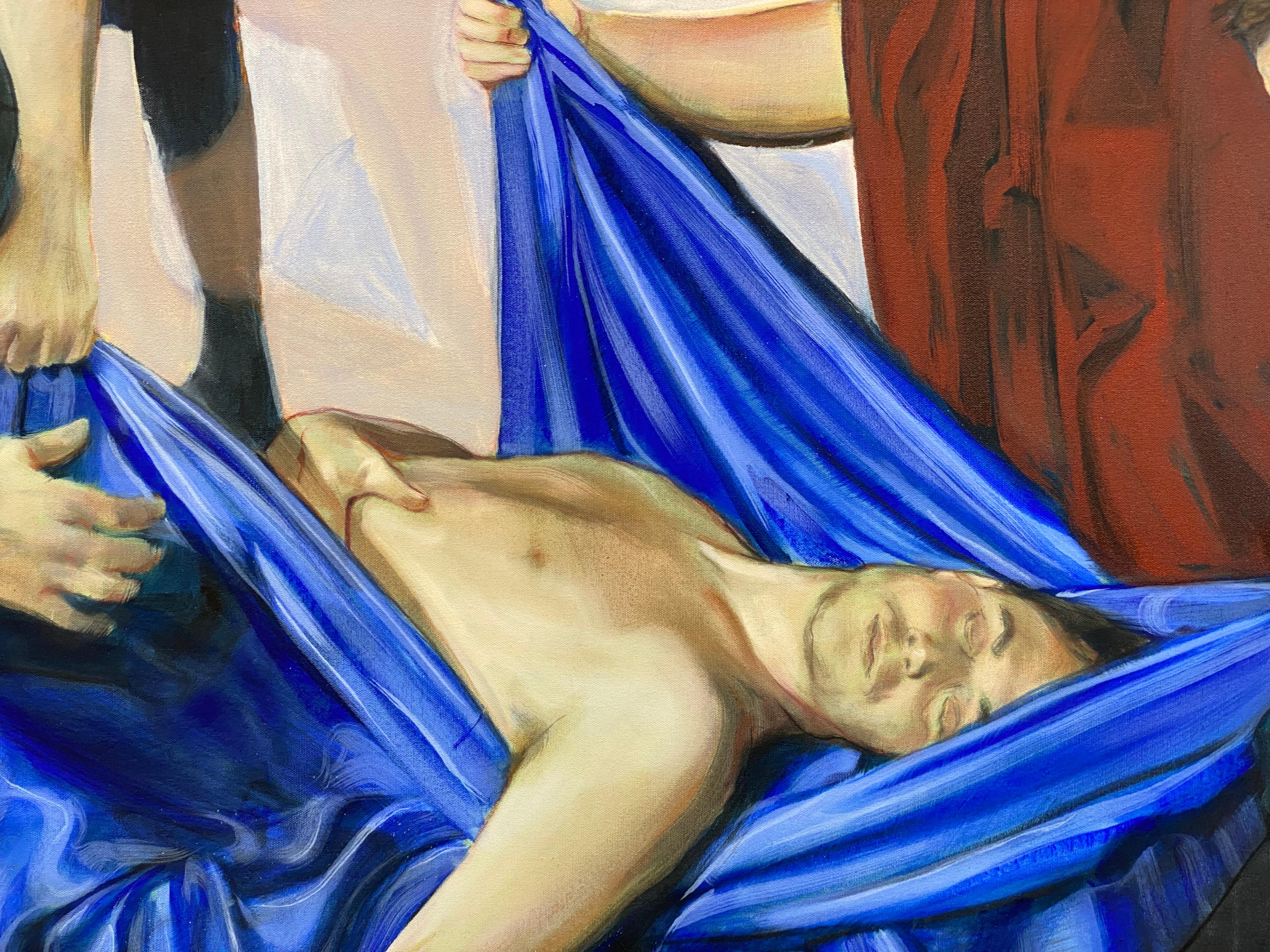 Egbert Modderman
'Calvary'
113 x 218 cm ( Framed 117 x 222 cm, frame is included)

This painting, by the winner of the BP Portrait Award 2020, artist  Egbert Modderman, shows the story of the Calvary. 

Calvary is a real place, it's a place outside