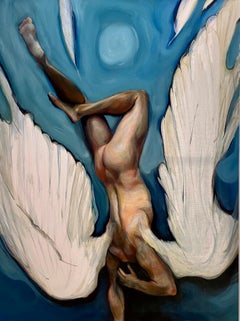 Zeitgenössisches Gemälde des BP Portrait Award 2020 des Gewinners von Icarus-21. Jahrhundert