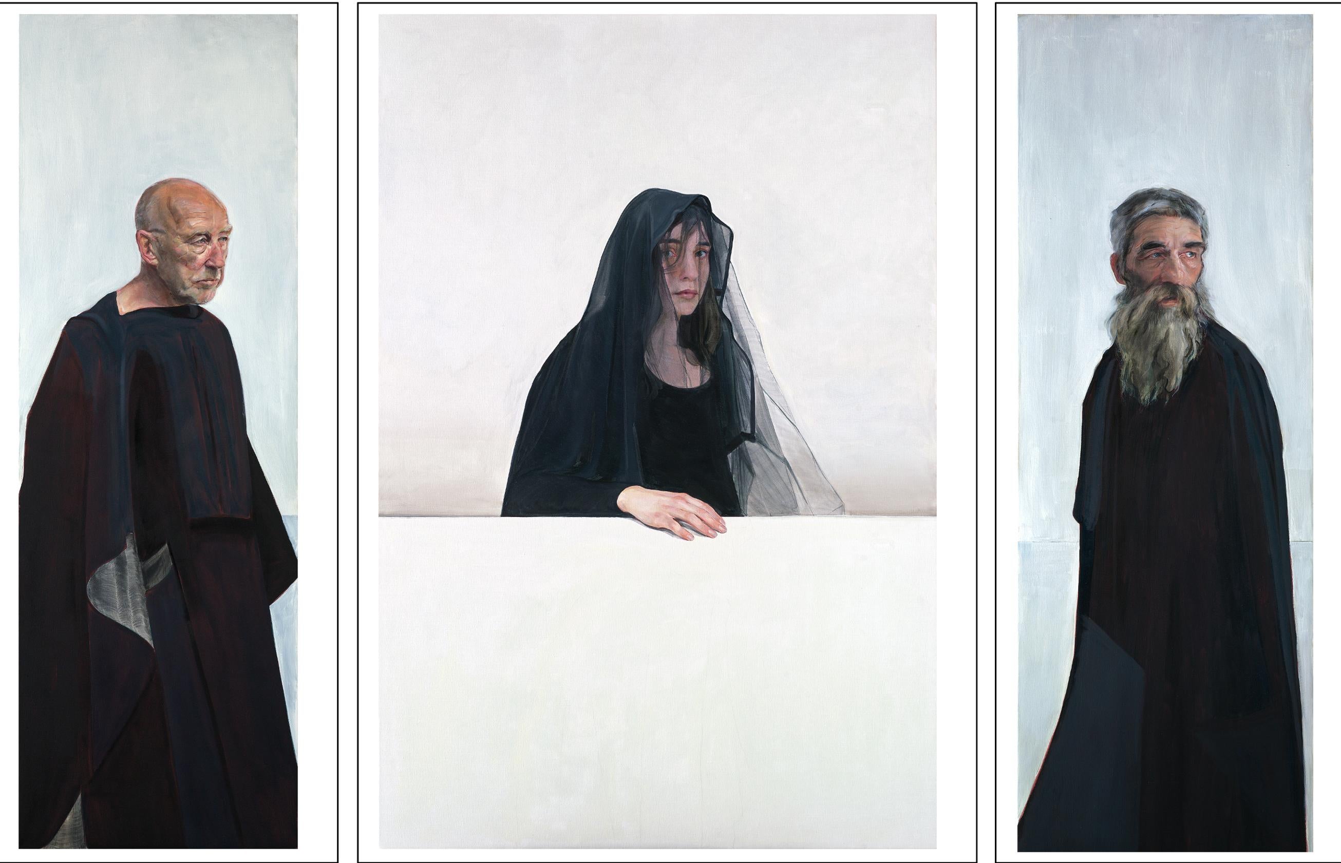 Stabat Mater-21st Century Contemporary Narrative Triptych Painting 6